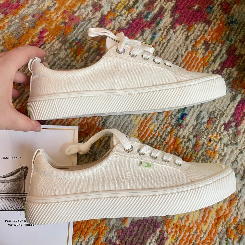 NEW NIB Cariuma Off-White Canvas Low Top Sneakers Shoes sz 8 Organic Cotton - Picture 8 of 16